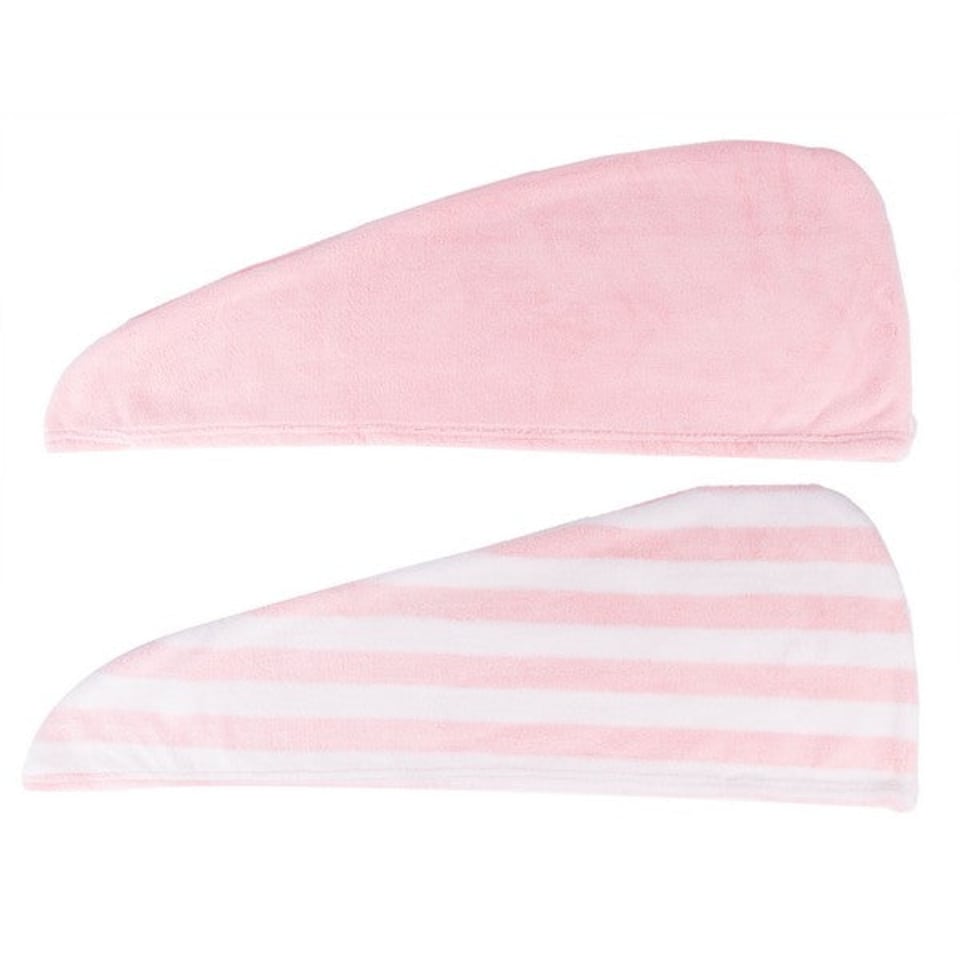 image 1 of Brushworks Luxury Microfibre Hair Towels 2 Pack Pink | Pink | Bath towel