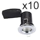 image 2 of Set of 10 Fire Rated Downlights - Chrome Fixed GU10 Recessed