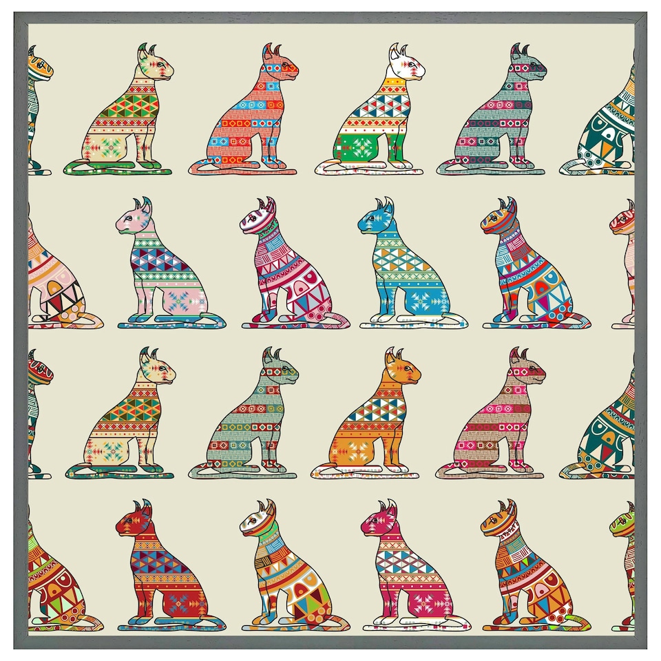 image 1 of Egyptian cats (Picutre Frame) Brown | Oak | L