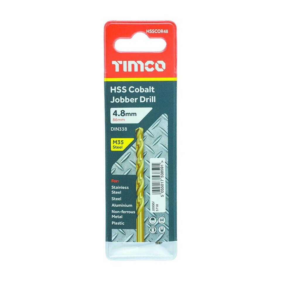 image 1 of Timco - Ground Jobber Drills - Cobalt M35 (Size 4.8mm - 1 Each)