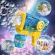 image 1 of Bubble Gun for Kids - LED Light-Up Bubble Maker - 5000+ Bubbles per Minute - Outdoor Bubble Toy with Solution - Blue