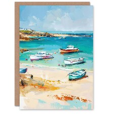 Sea Shore Serene Oil St Ives Birthday Him Her Card