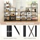 image 9 of COSTWAY Wooden 9 Cube Bookcase 5 Tier Bookshelf Anti-toppling Brown