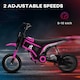image 10 of HOMCOM 24V Kids Electric Motorbike with Twist Grip Throttle, Music, Horn, 12 Pneumatic Tyres, Max Speed 16kmithh, for Ages 8-12 Years - Pink