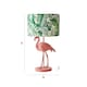image 6 of ValueLights Flo Flamingo Velvet Pink Table Lamp with Floral Drum Lamp Shade