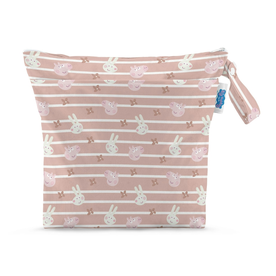 image 1 of Peppa Pig Grab & Go Nappy Wet Bag - Blush Stripe