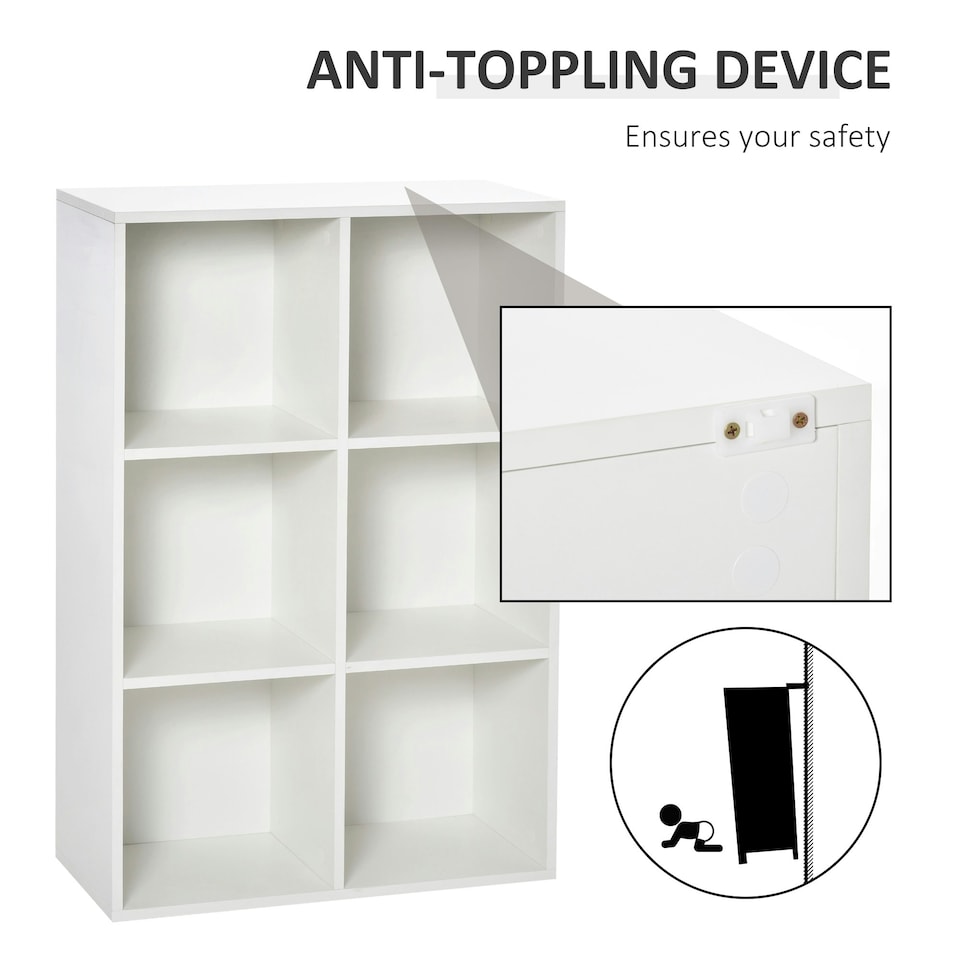 image 1 of HOMCOM Cubic Cabinet Bookcase Storage Shelves for Home Office, White