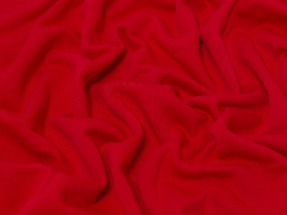 Minerva Core Range Red Polycotton Fleece Back Sweatshirt Stretch Knit Fabric for Dressmaking, 150cm / 59" Wide - per metre
