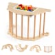 image 1 of COSTWAY Kids Montessori Wooden Climber Toy Climbing Arch Sensory Table-Natural
