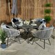 image 4 of 4 Seater Round Garden Set With 4 Rope Style Chairs Including Cushions