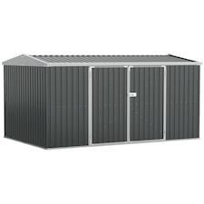Outsunny Outdoor Garden Storage Shed Steel Tool Storage Box Grey