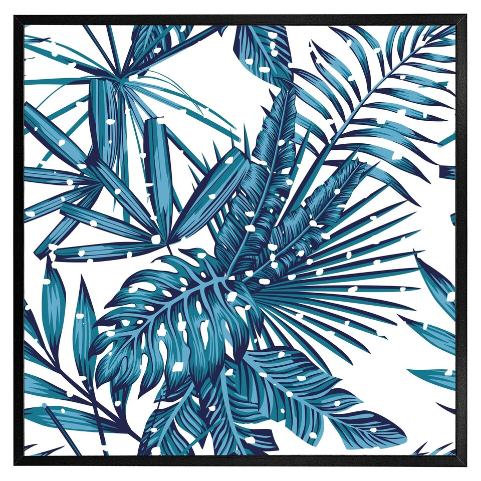 image 1 of Snow tropical leaves (Picture Frame) Grey / S