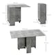 image 7 of HOMCOM Mobile Drop Leaf Dining Table Folding Desk w/ 2 Wheels Cement Grey