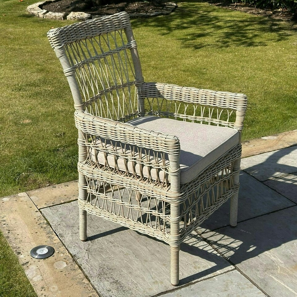 image 1 of Provence Collection Outdoor Dining Chair - Metal - L94 x W62 x H69 cm - Beige