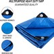 image 6 of Tarpaulin 3m x 3m  Multi-Purpose Waterproof, UV Resistant Ground Sheet Cover Made of 90g/Square Metre Tarpaulin Blue