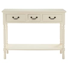 Interiors by Premier Pearl White Console Table for Hallway, Pine Wood  Wood Table for Home Décor with 3 drawers White