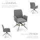 image 3 of Swivel Chair Daya - upholstered, robust fabric, 55.5 x 58 x 87 cm - Set of 6 Grey | Anthracite