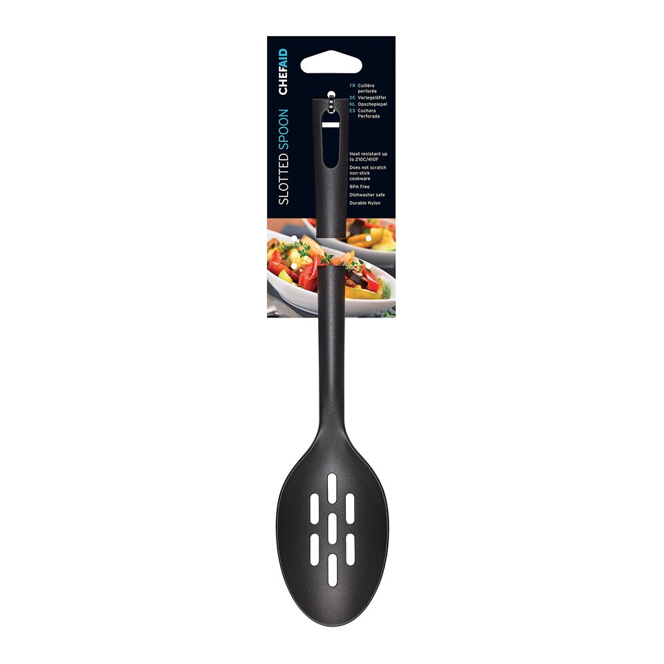 Chef Aid Nylon Slotted Spoon Black | Multi | One Colour | One Size | 1