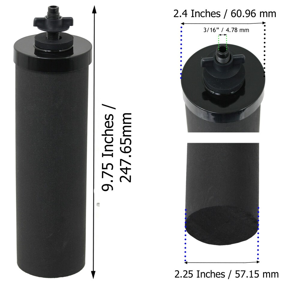image 1 of SPARES2GO Water Filter Elements compatible with Berkey Purification System (2 x Cartridge Filters)