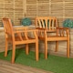 image 3 of Set of 2 Kapalua Outdoor Wooden Garden Slatted Dining Chairs Brown