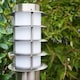 image 2 of ValueLights Wharf Outdoor Stainless Steel 1 Metre Bollard Lantern Light Post & Warm White LED Bulb | Chrome