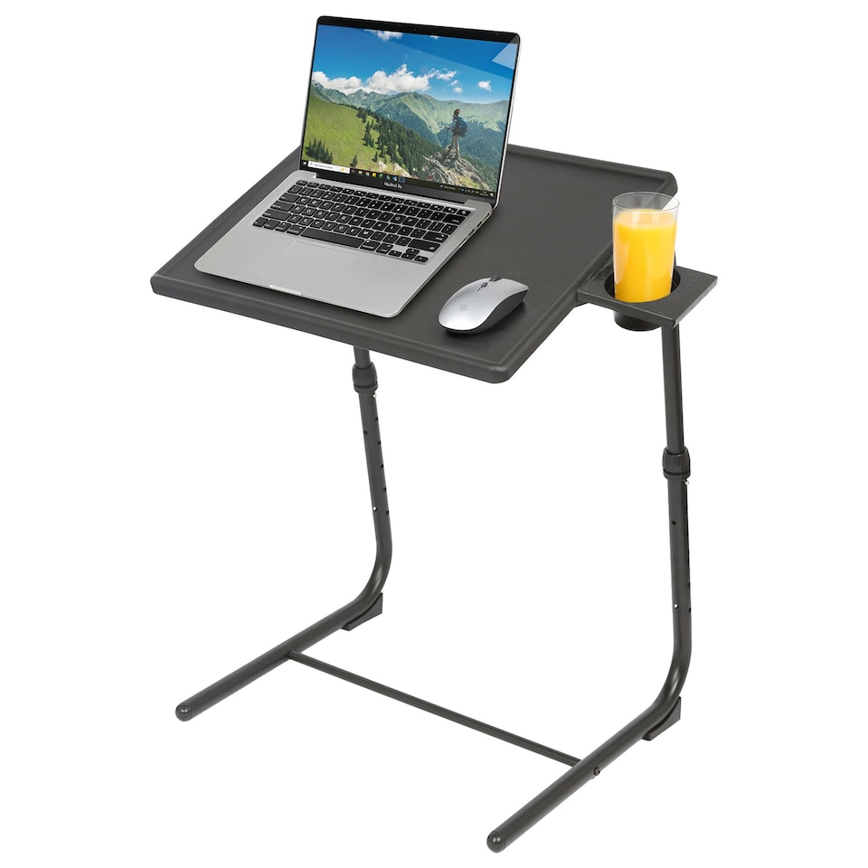image 1 of Harbour Housewares Height Adjustable Folding Laptop Table - Black
