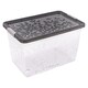 image 6 of Set of 9 55 Litres Elegant Jasmine Leaves Strong Stackable Plastic Storage Boxes Complete With Clip Locked Lids Clear