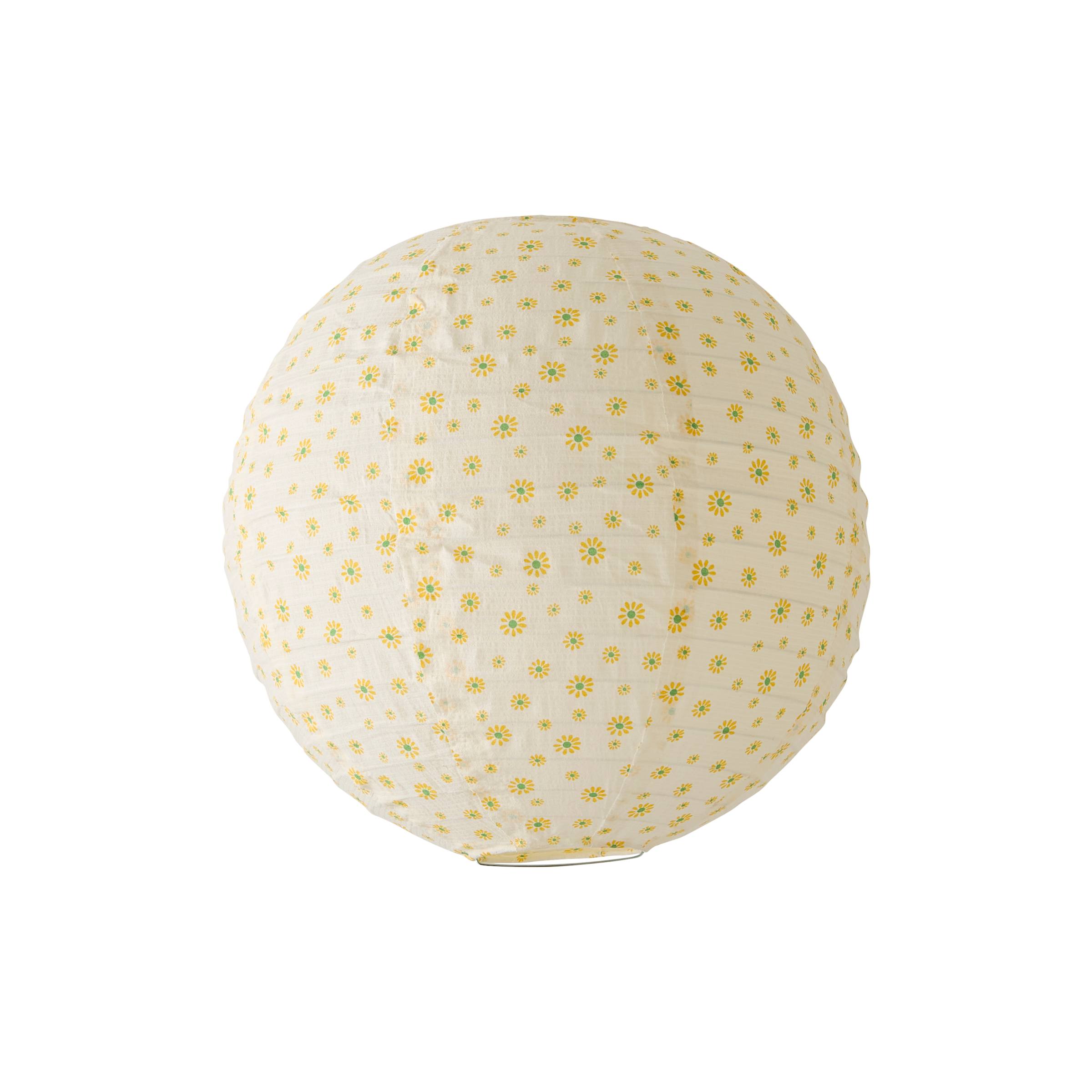 ValueLights Annie Ditsy Floral Natural Fabric Globe Ball Ceiling Lamp Shade with LED Bulb