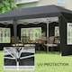 image 7 of Outsunny 3 x 6m Garden Pop Up Gazebo, Height Adjustable Marquee Party Tent with Sidewalls, Storage Bag, Black