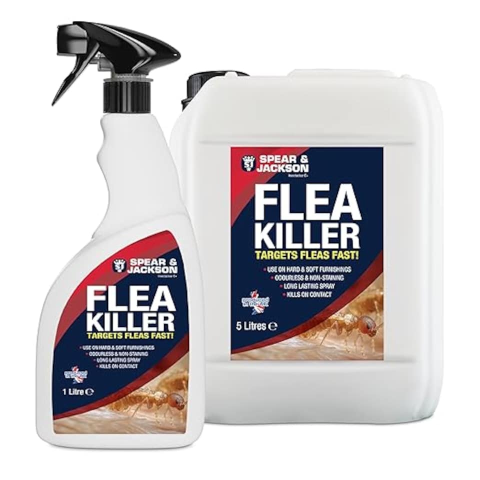 image 1 of Spear & Jackson Flea Killer 5L + 1L - Multi-Insect Control for Hard & Soft Furnishings