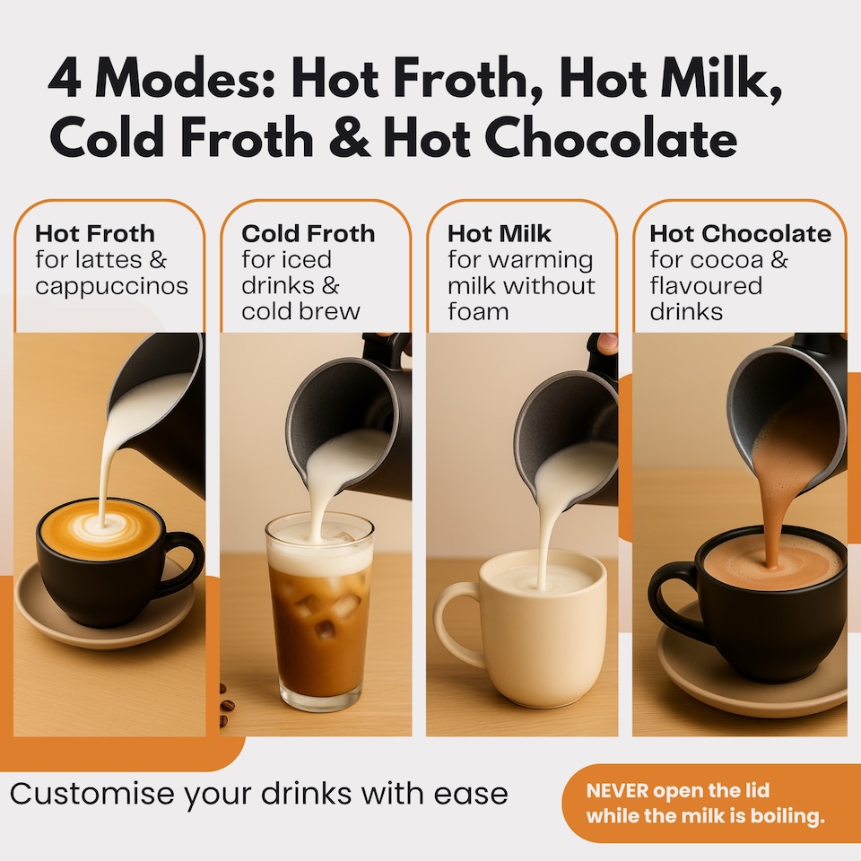 image 1 of Straame Electric Milk Frother – Professional Automatic Foam Maker