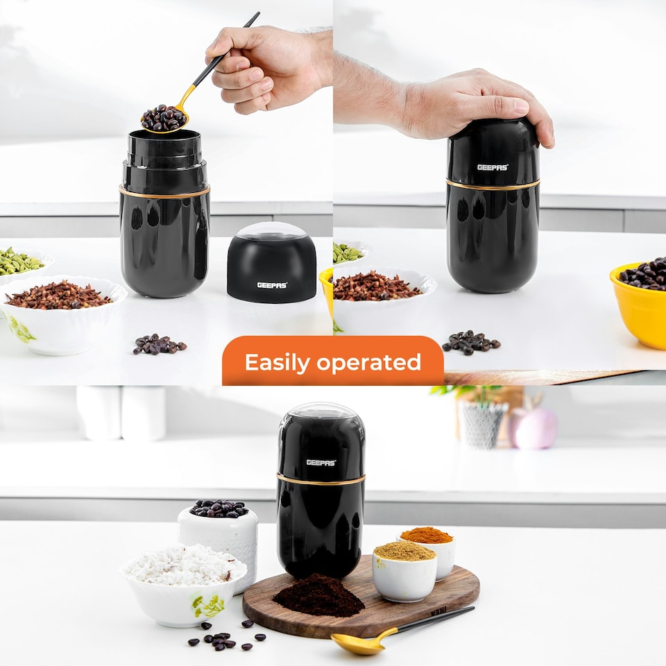 image 1 of GEEPAS 1.5L Filter Coffee Machine & Coffee Grinder 80g Capacity Combo Set