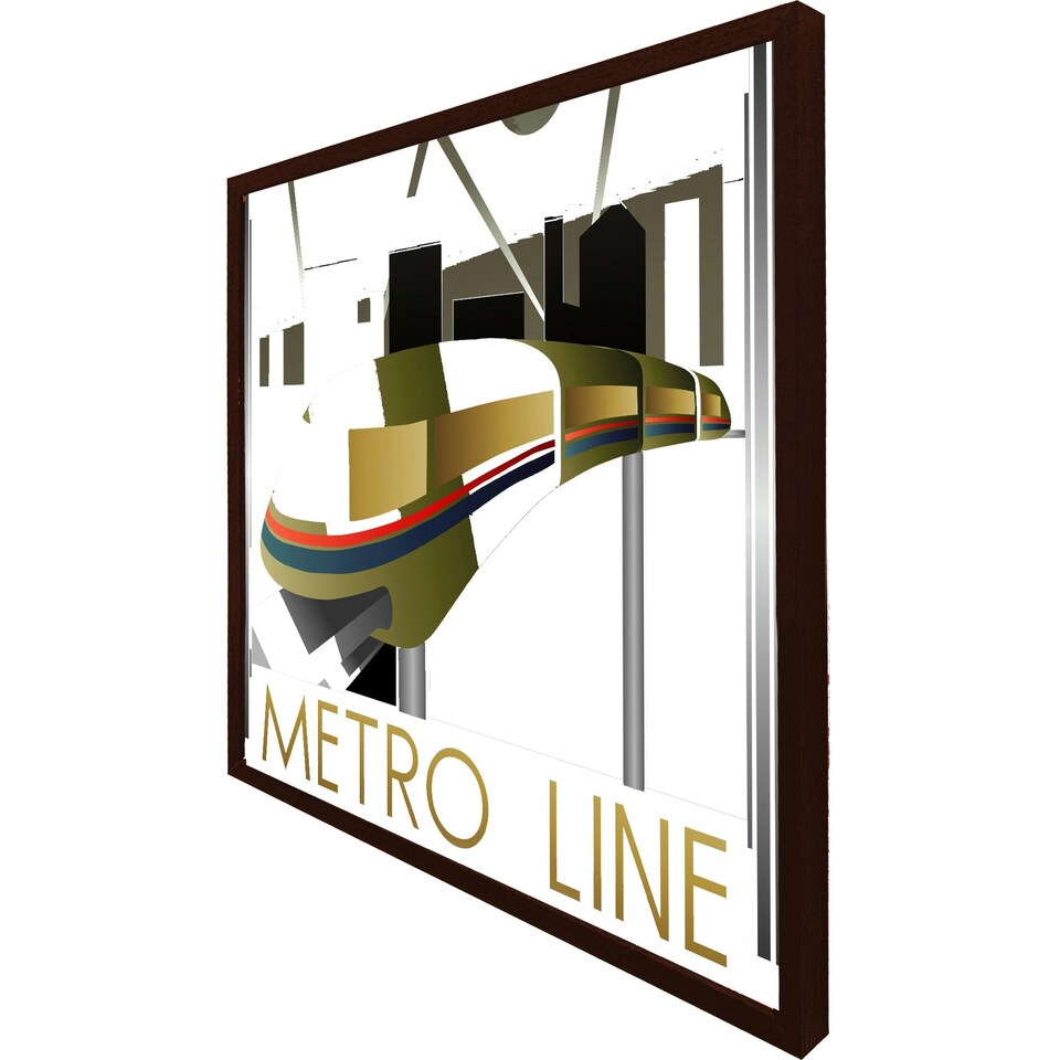 image 1 of Art deco metro line (Picture Frame) Black | M