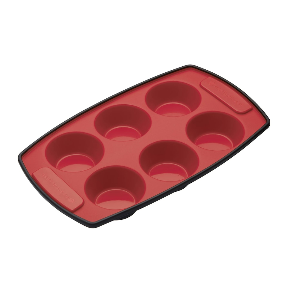 image 1 of MasterClass Muffin Tray Red Silicone 6 Hole