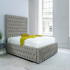 Orella Plush Small Double Bed Frame - Silver