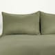 image 5 of OHS Soft Microfibre Plain Duvet Cover and Pillowcase Set, Single - Woodland Green