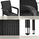 image 4 of Rattan Garden Chair Girona - polyrattan and steel, weather and sun resistant, stackable | Black | black | 2