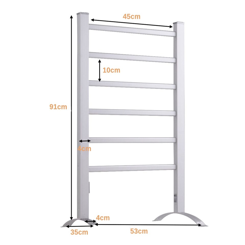 image 1 of COSTWAY 2-in-1 Bathroom Multifunctional Electric Towel Warmer w/6 Bars-Silver