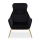 image 1 of Interiors by Premier Black Velvet Armchair, Easy Care Velvet Accent Armchair, Indoor Dining with Velvet Bedroom chair