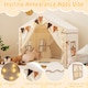 image 9 of COSTWAY Kids Play Tent 3-4 Kids Large Play Tent House w/2 Opening Doors-Beige