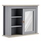 image 1 of kleankin Bathroom Mirror Cabinet Storage Organizer with Open Inside Shelves