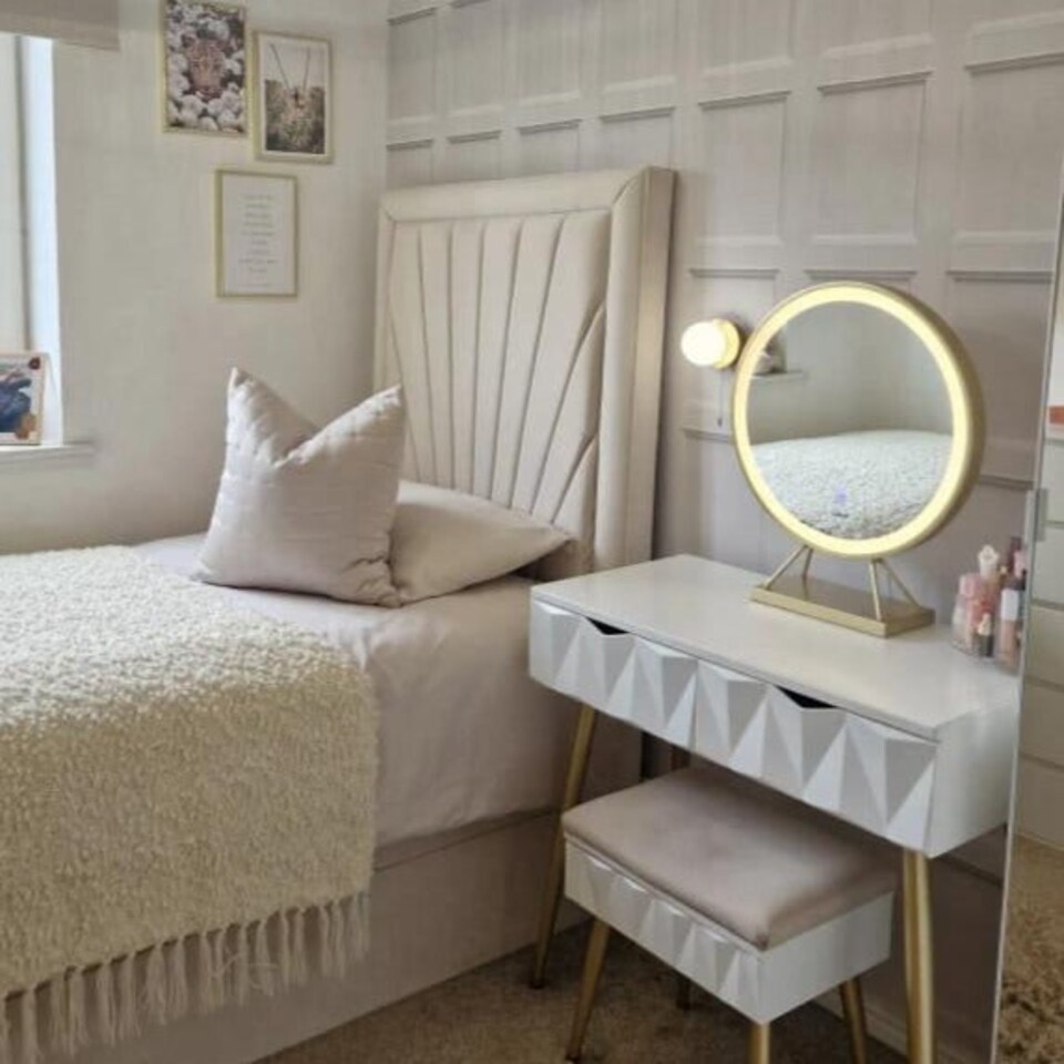 image 1 of CGC MACIE Satin Gold & White Opal Globe LED Rechargeable Magnetic USB Reading Bedside Wall Light Pull Cord Switch Gold