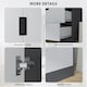 image 4 of HOMCOM 2 Door Wardrobe Modern Wardrobe with 3 Drawer and Hanging Rod, Grey