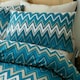 image 2 of Portfolio Home Tyler Zig Zag Geometric Bedding Duvet Cover Set | Blue | Super King