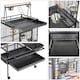 image 4 of Yaheetech 174 cm Tall Play Top Parrot Cage Metal Rolling Bird Cage Black