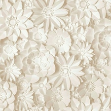 Fine Decor 3D Flower Wallpaper - Natural - 10m x 0.5m