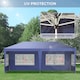 image 7 of Outsunny 3 x 6m Garden Pop Up Gazebo, Height Adjustable Marquee Party Tent with Sidewalls, Storage Bag, Blue