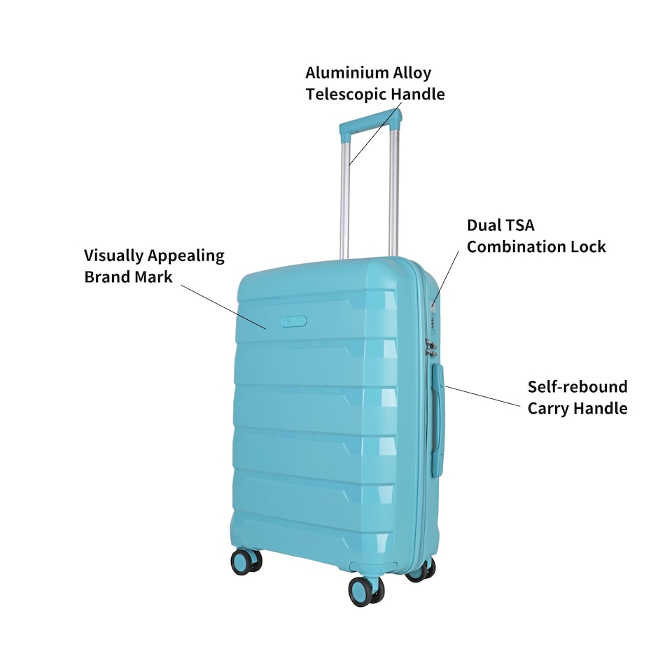 image 1 of Medium Suitcase 24’ Inch Hard Shell Checked Luggage - Lightweight & Durable, USB Charging Port, Secure TSA Lock, Dual Spinner Wheels