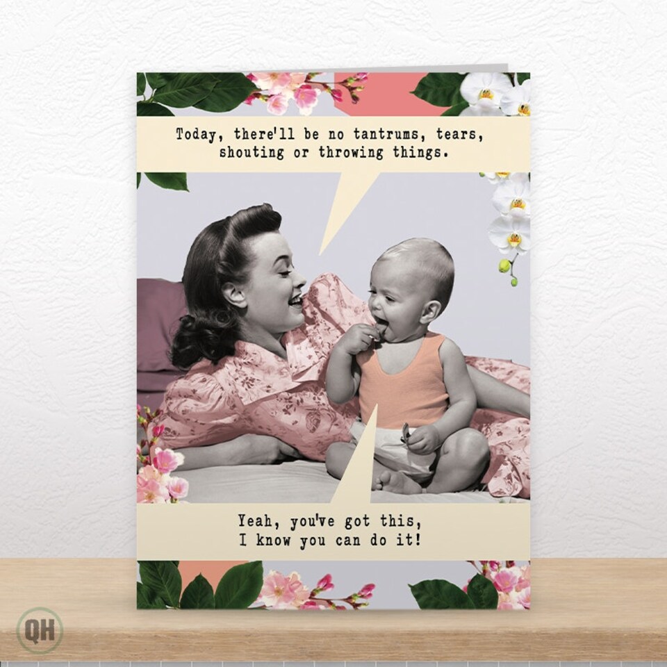 image 1 of No Tantrums, Tears, Shouting Or Throwing Things... - Funny Retro Card
