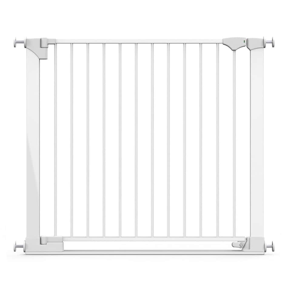image 1 of Safetots SafeStep Gate, White, 96cm - 103cm, Extra Low Walkthough, 81cm Extra Wide Doorway, One Piece Extra Wide Baby Gate